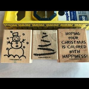 Christmas Theme Retired Rubber Stamps Group (E)